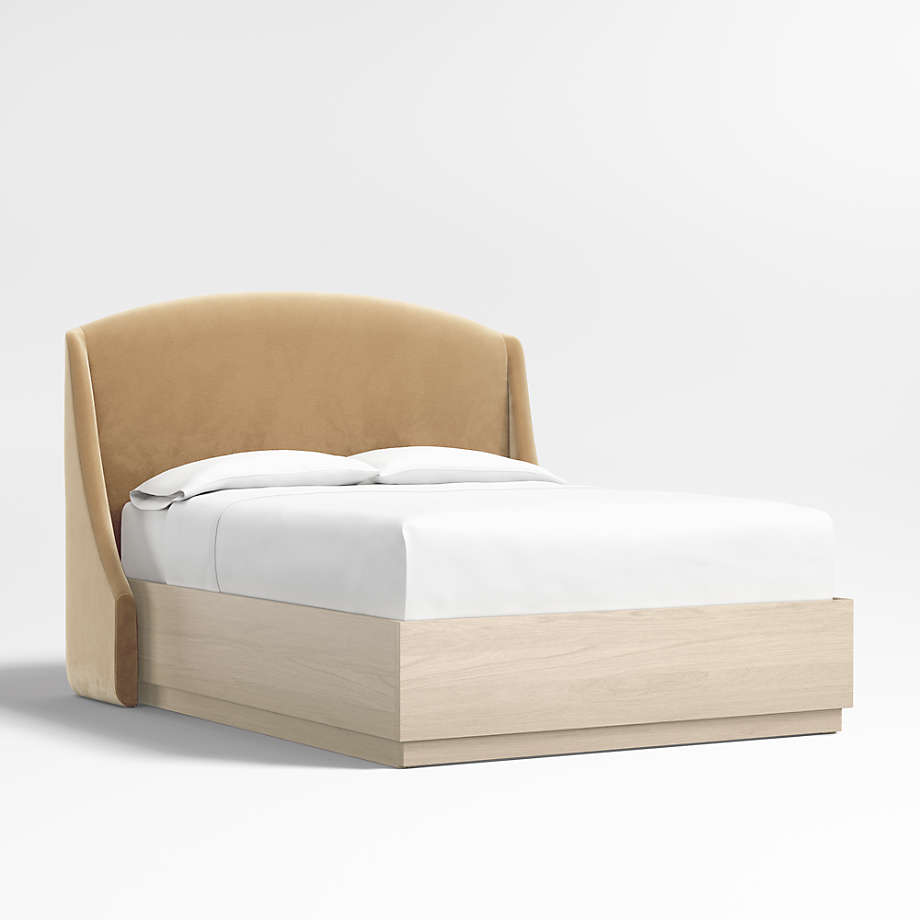 Lafayette 56" Velvet Camel Brown Upholstered Queen Headboard with