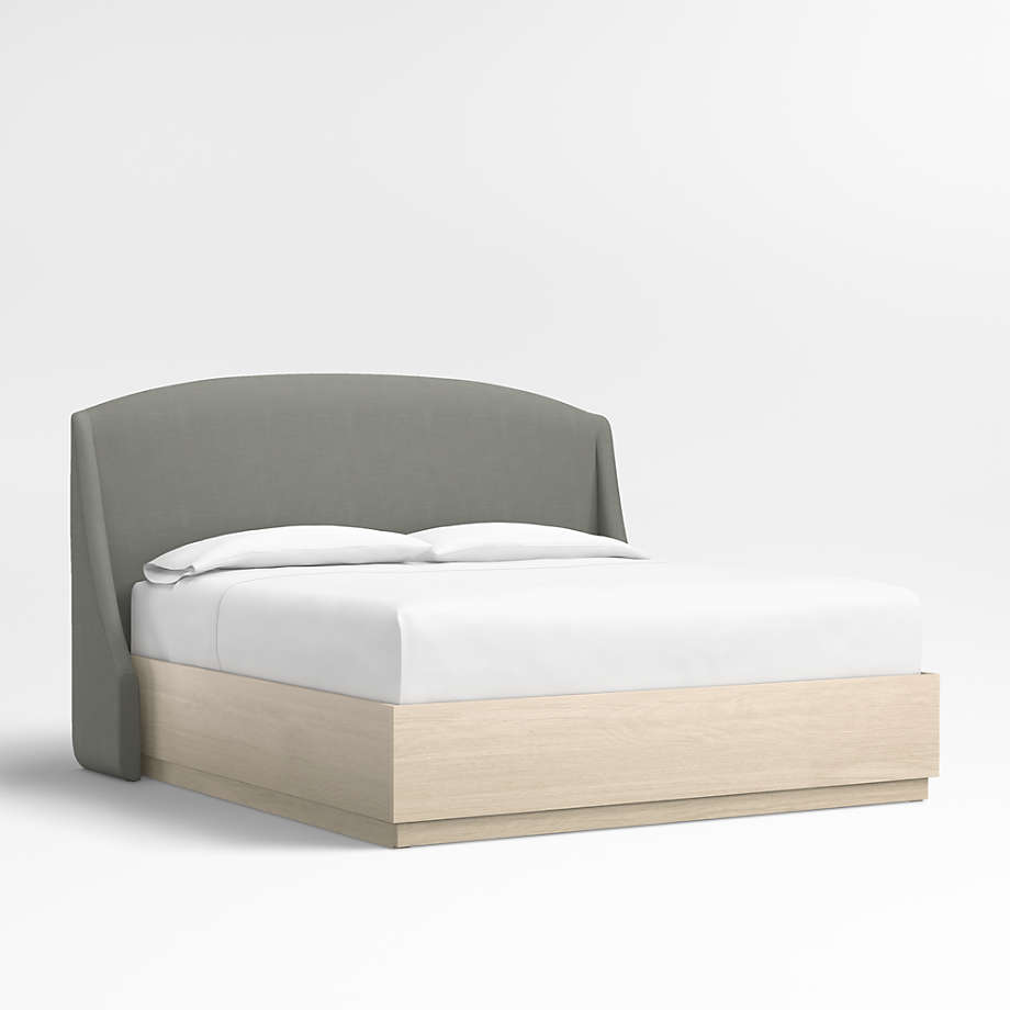 Lafayette 56" Linen Graphite Grey Upholstered King Headboard with