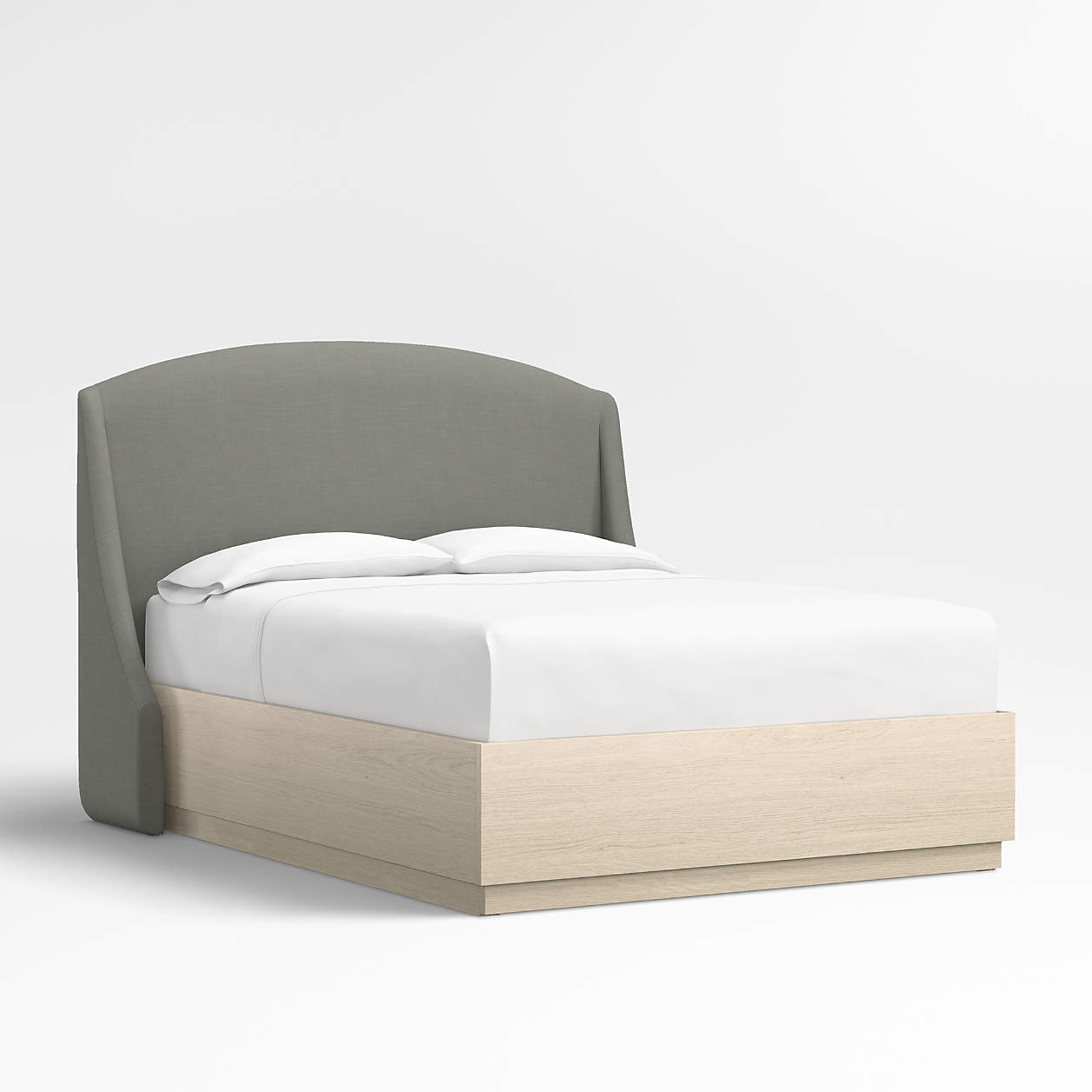 Lafayette 56" Linen Graphite Grey Upholstered Queen Headboard with