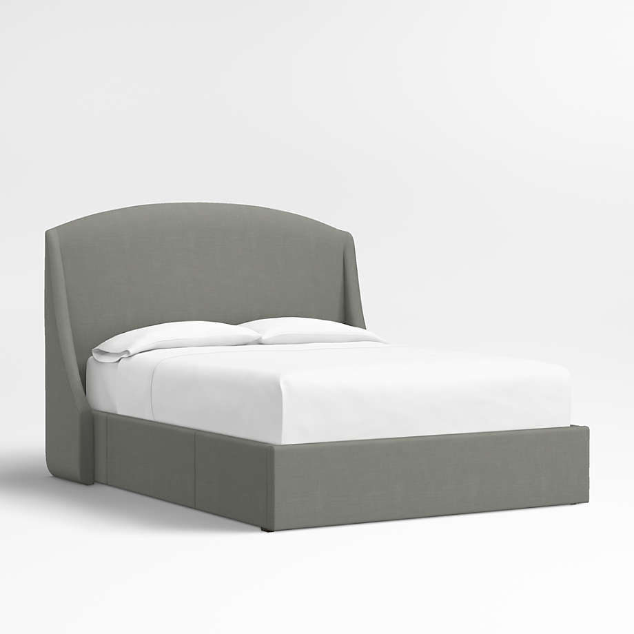 Lafayette 56" Linen Graphite Grey Upholstered Queen Headboard with