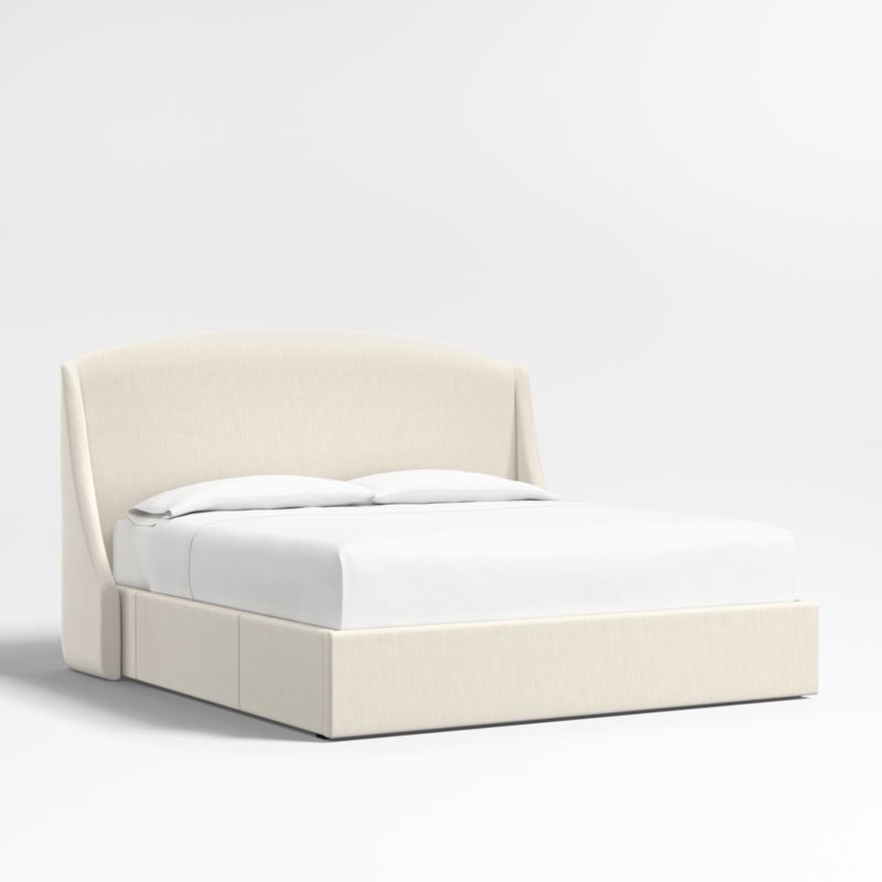 Lafayette 56" Ivory Upholstered King Headboard with Storage Bed Base - image 0 of 7