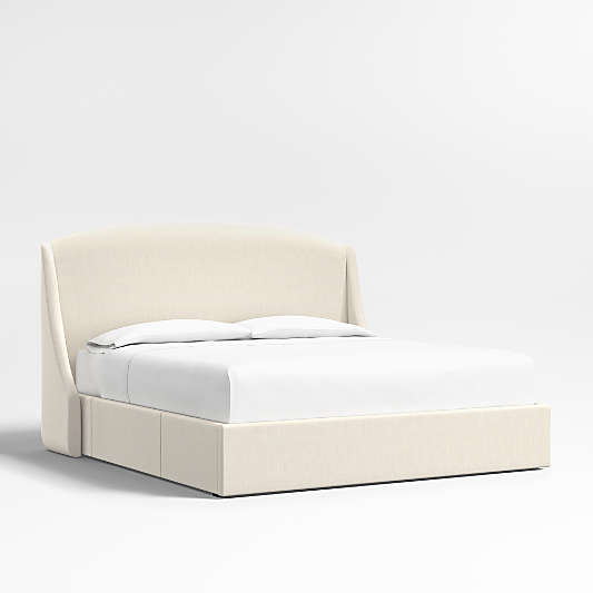 Lafayette 56" Ivory Upholstered King Headboard with Storage Bed Base