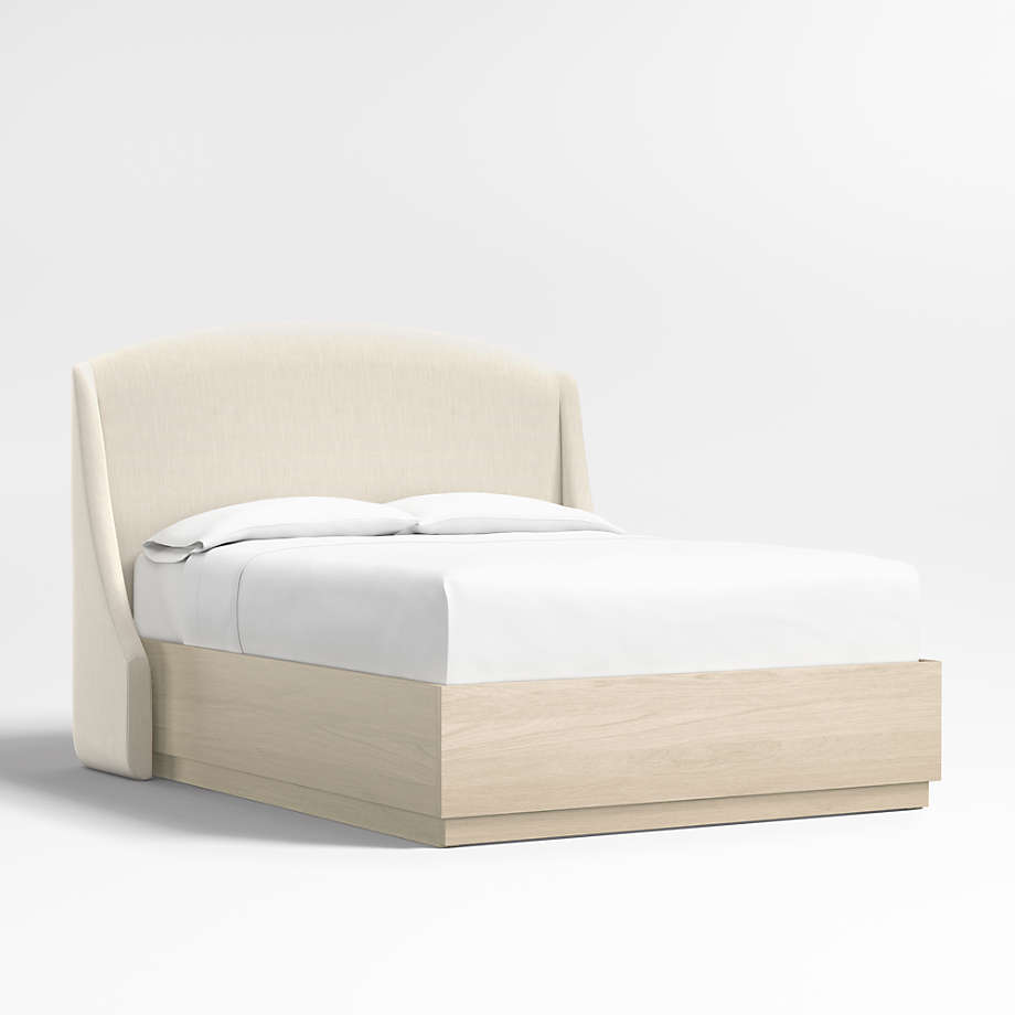 Lafayette 56" Linen Ivory Upholstered Queen Headboard with Batten White