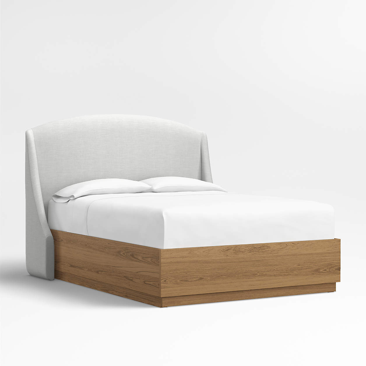 Lafayette 56" Linen Oyster Grey Upholstered Queen Headboard with Batten