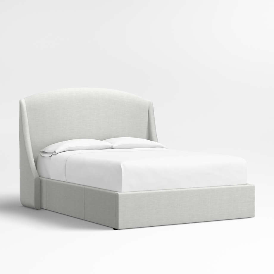 Lafayette 56" Oyster Grey Queen Upholstered Headboard with Storage Bed