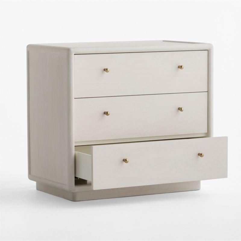 Lafayette 32" Whitewashed Wood 3-Drawer Charging Nightstand - image 1 of 7