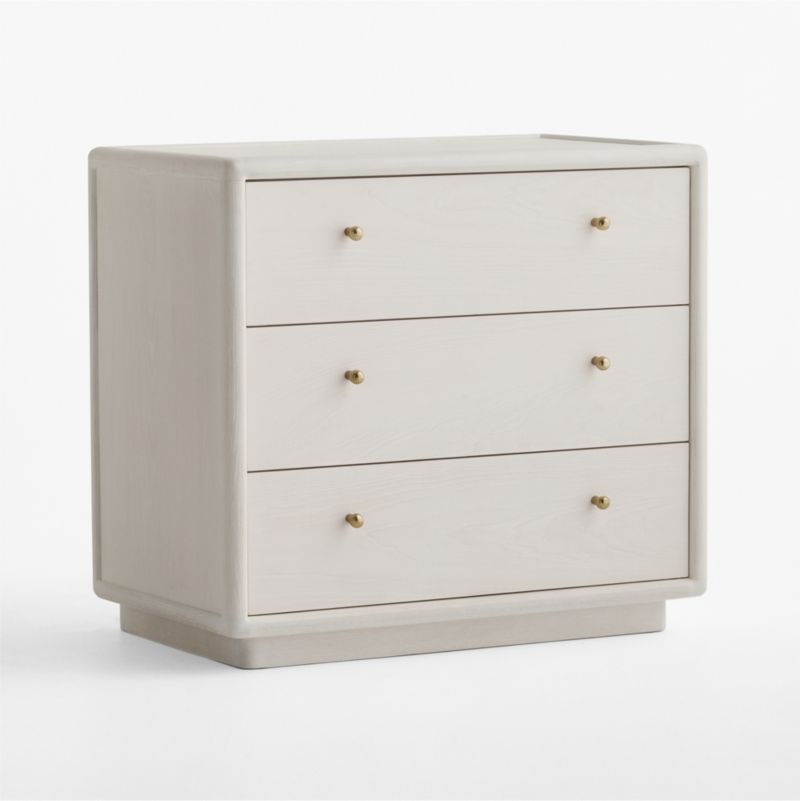 Lafayette 32" Whitewashed Wood 3-Drawer Charging Nightstand - image 2 of 7