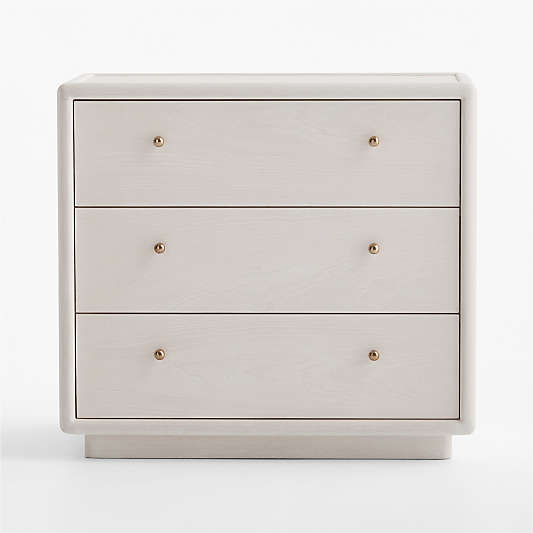 Lafayette 32" Whitewashed Wood 3-Drawer Charging Nightstand