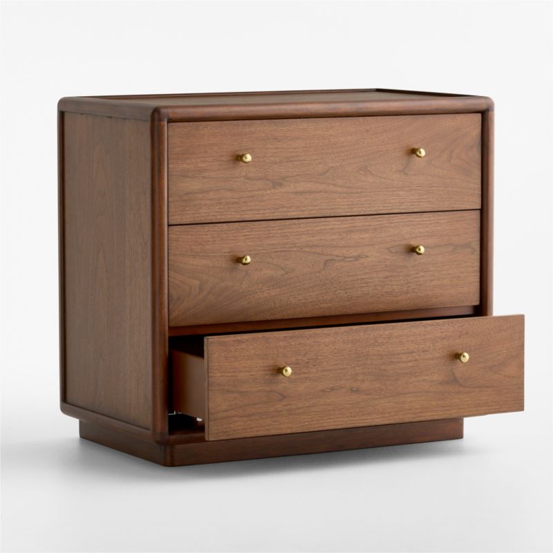 Lafayette 32" Walnut Wood 3-Drawer Charging Nightstand - image 2 of 6
