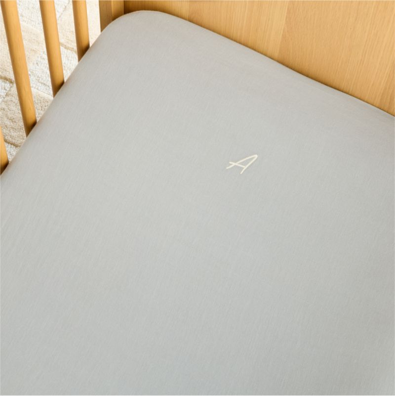 Supersoft Mist Blue 100% Organic Cotton Gauze Baby Crib Fitted Sheet - image 1 of 8