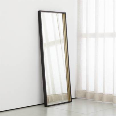 Liam Black Frame Floor Mirror With, Black Leaning Floor Mirror