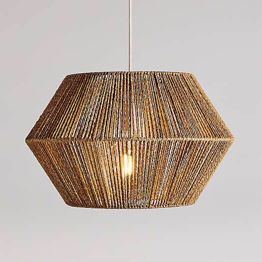 Liam Geo Natural Rope 19.25" Kids Pendant Ceiling Light