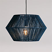 Liam Geo Navy Blue Rope 19.25" Kids Pendant Ceiling Light