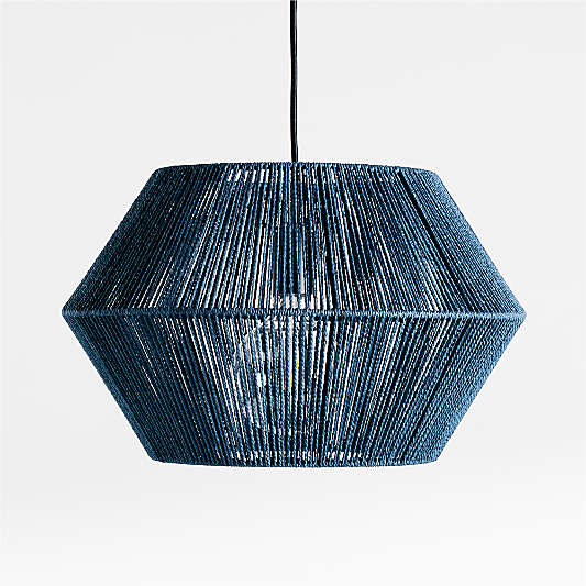 Liam Geo Navy Blue Rope 19.25" Kids Pendant Ceiling Light