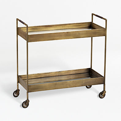 View Libations Antique Brass Bar Cart details