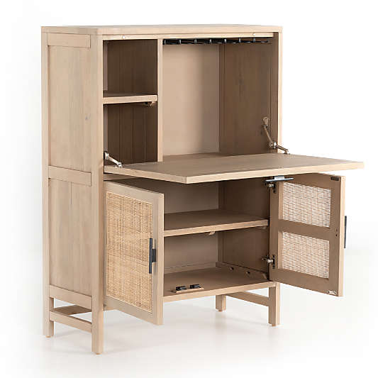 Libby Natural Mango Wood Bar Cabinet with Storage