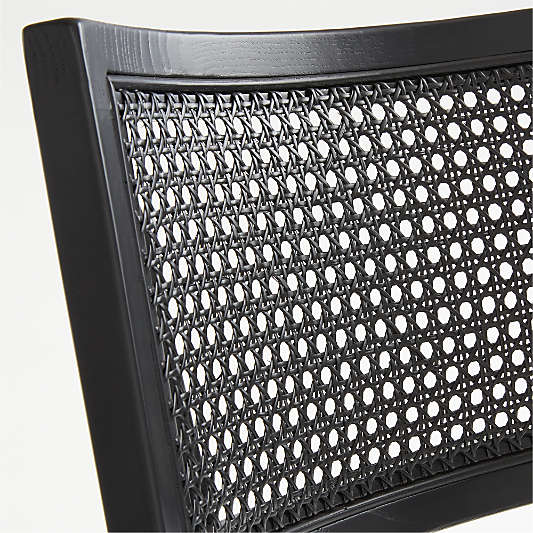 Libby Black Wood and Black Cane Counter Stool