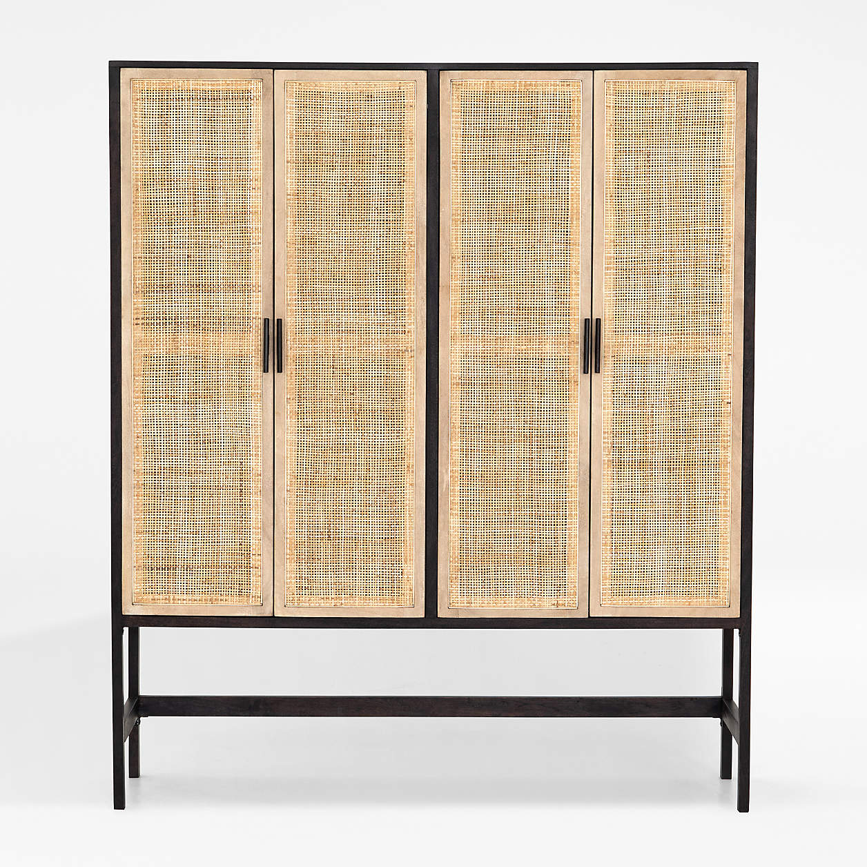 Libby Black Mango Wood Storage with Doors Crate & Barrel