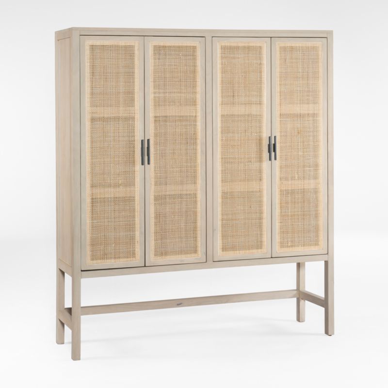 Libby Natural Mango Wood Storage Cabinet with Doors