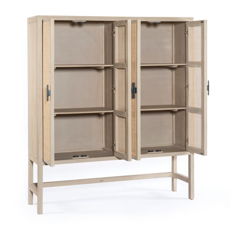 Libby Natural Mango Wood Storage Cabinet with Doors | Crate & Barrel