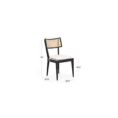 Libby Ebony Nettlewood and Natural Cane Dining Chair with Linen Cushion