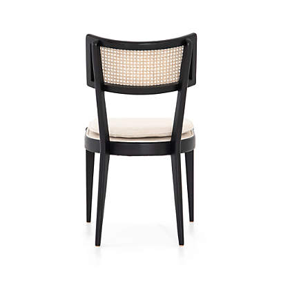 Libby Ebony Nettlewood and Natural Cane Dining Chair with Linen Cushion