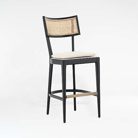 Libby Black and Natural Cane Counter Stool