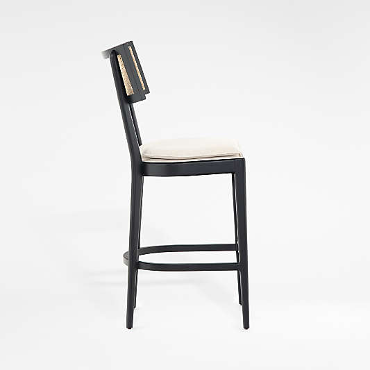 Libby Black and Natural Cane Counter Stool