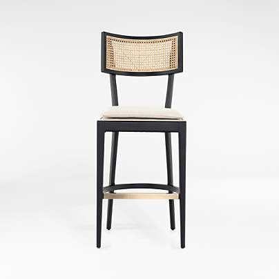 Libby Black and Natural Cane Counter Stool