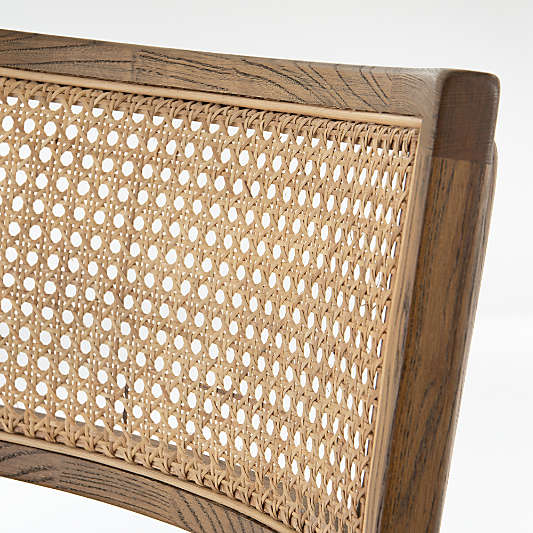 Libby Light Brown Wood and Natural Cane Counter Stool