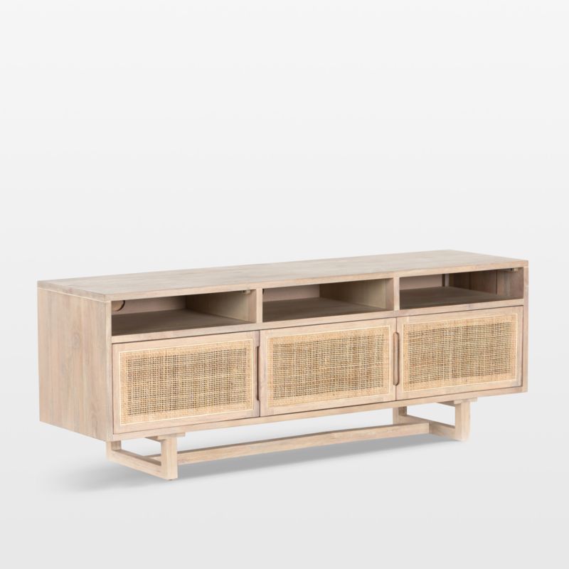 Libby Natural Mango Wood Storage Media Console