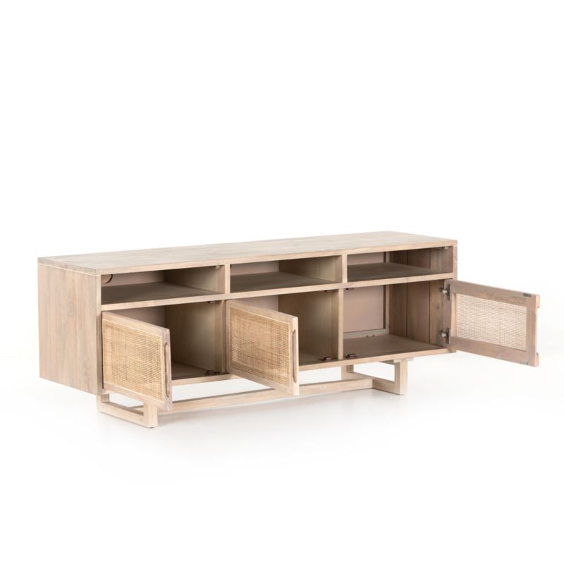 Libby Natural Mango Wood Storage Media Console