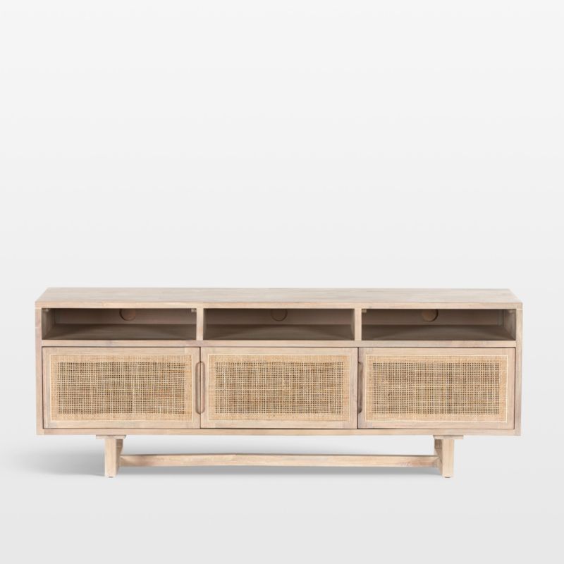 Libby Natural Mango Wood Storage Media Console