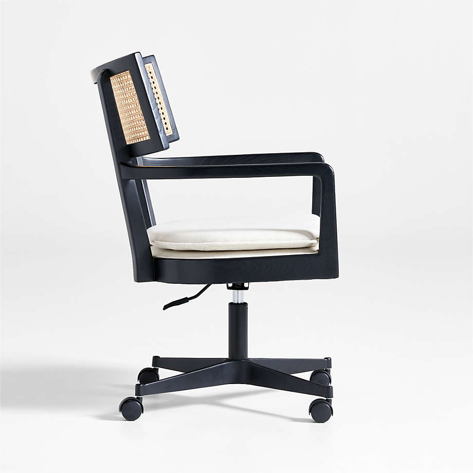 Crate&Barrel Libby Natural Cane Desk Chair Square One