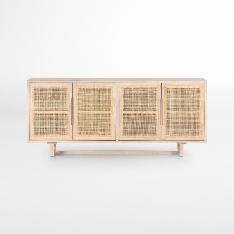 Calypso 72" Rectangular Natural Wood Storage Console Table