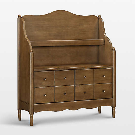 Namesake Liberty Natural Walnut Wood 2-Drawer Library Hutch