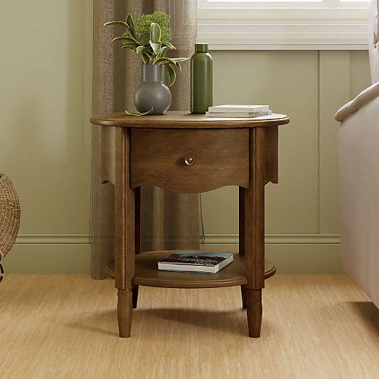 Namesake Liberty 22" Natural Walnut Wood Kids Nightstand with Drawer