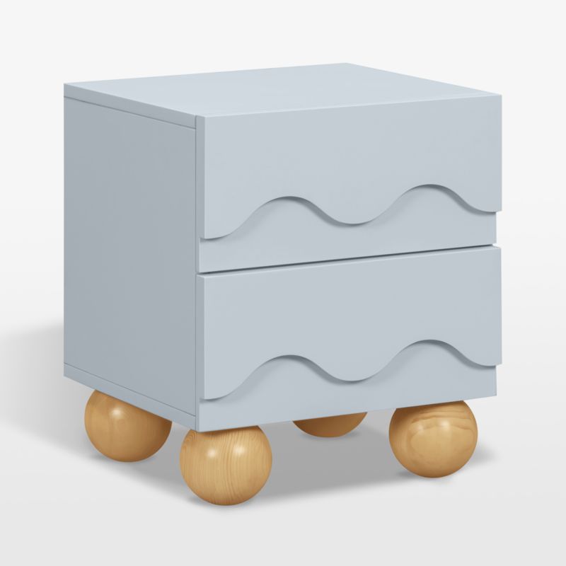 Babyletto 20" Lido Wave Powder Blue Wood 2-Drawer Kids Nightstand - image 2 of 4