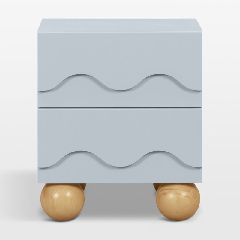 Babyletto 20" Lido Wave Powder Blue Wood 2-Drawer Kids Nightstand - image 1 of 4