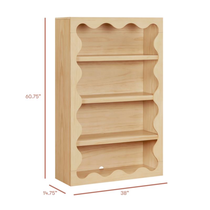 Babyletto 38" Lido Wave Blonde Wood 4-Shelf Tall Kids Bookcase - image 3 of 4