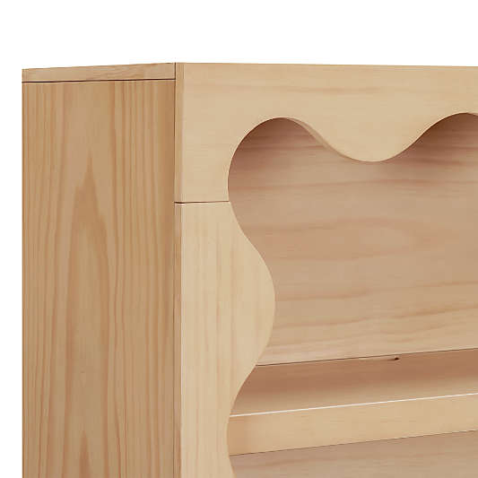 Babyletto 38" Lido Wave Blonde Wood 4-Shelf Tall Kids Bookcase