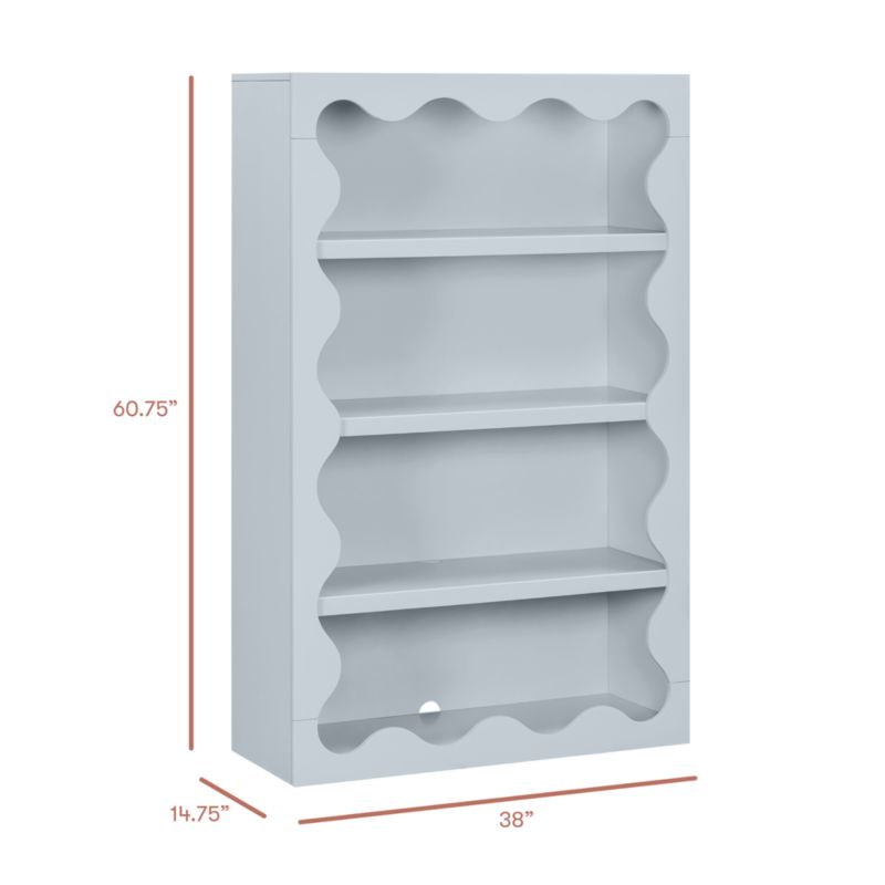 Babyletto 38" Lido Wave Powder Blue 4-Shelf Tall Kids Bookcase - image 2 of 3