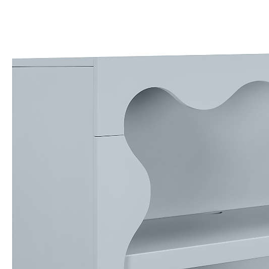 Babyletto 38" Lido Wave Powder Blue 4-Shelf Tall Kids Bookcase