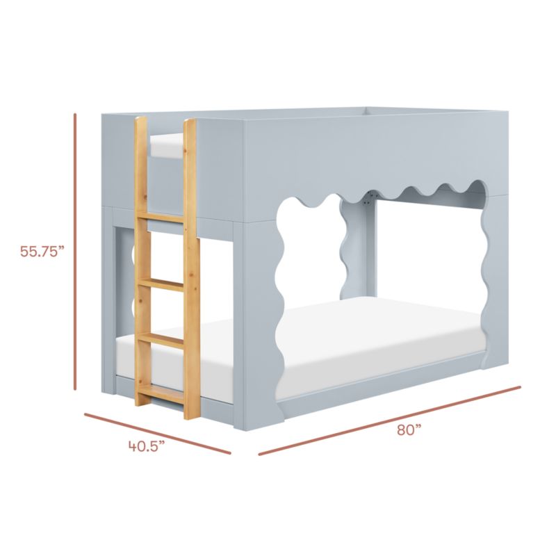 Babyletto Lido Wave Powder Blue Wood Convertible Kids Bunk Bed - image 3 of 4