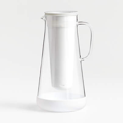LifeStraw Home 7-Cup White Glass Water Filter Pitcher