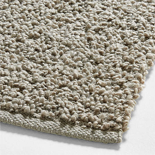 Lille Performance Solid Bouclé Grey Area Rug 9'x12'