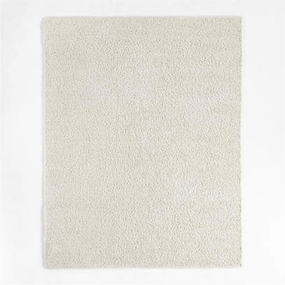 Lille Solid Bouclé Ivory Area Rug 6 X9