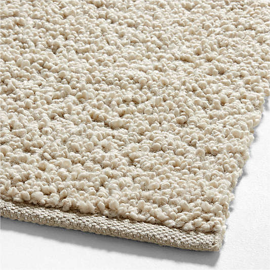 Lille Performance Solid Bouclé Sand Beige Area Rug 9'x12'