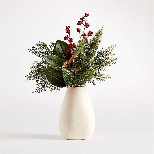Faux Cypress and Berry Leaf Bunch 19"
