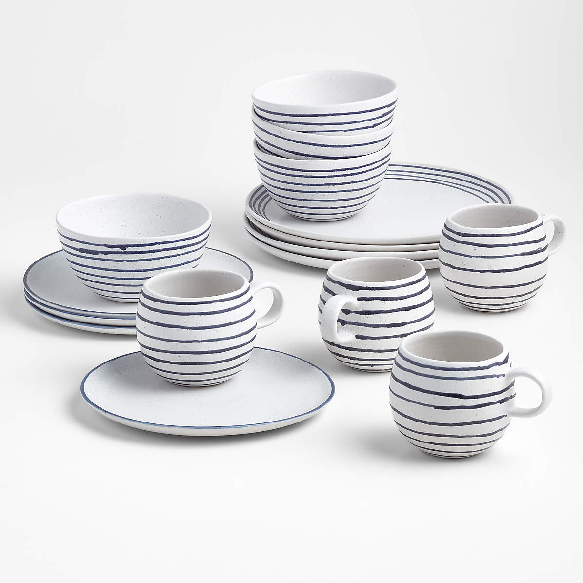   Basics 16-Piece Cafe Stripe Kitchen Dinnerware